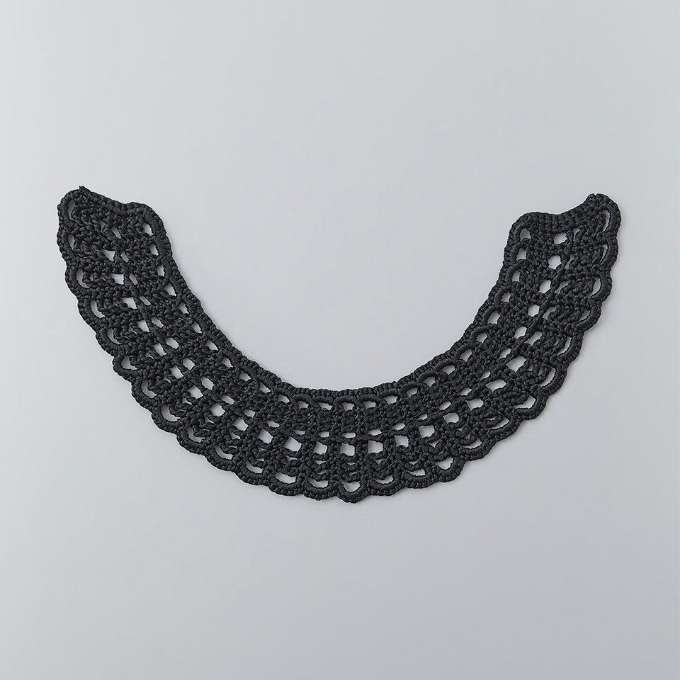 TYPE-1 EVOKE Flat Collar Part Hand Knit (Black)