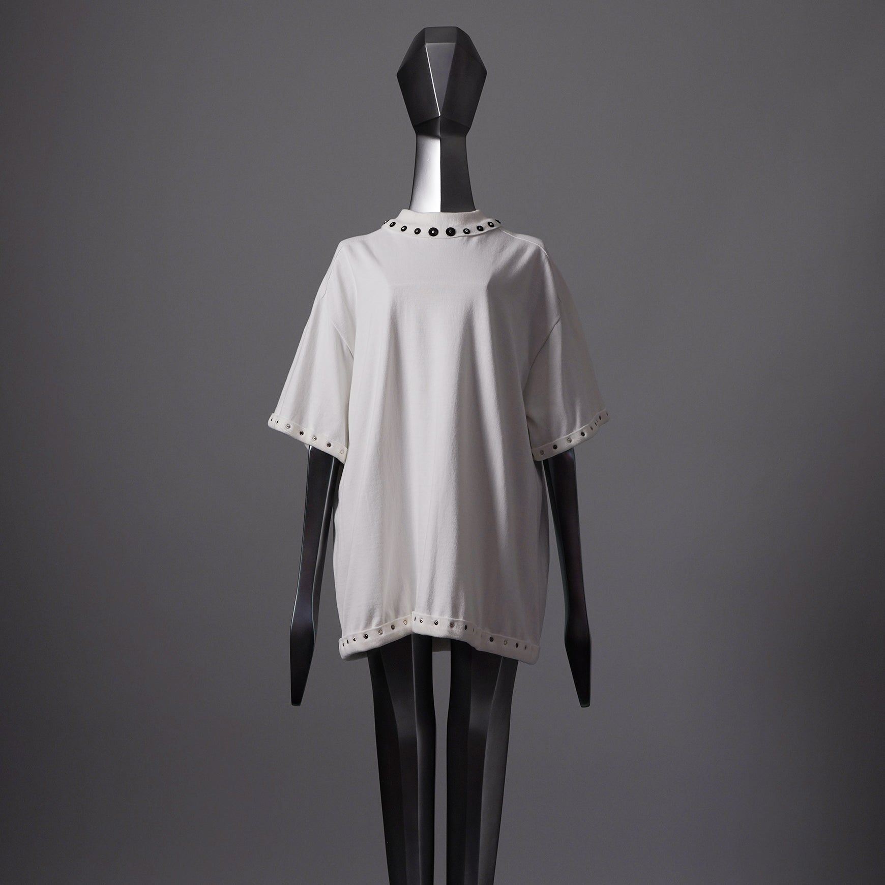 TYPE-1 Knit Organic Cotton Half Sleeves with Black Washer (White)