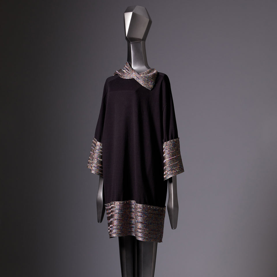 TYPE-1 ATLAS Knit Upcycle Silk Half Sleeves Long (Multi/Black)