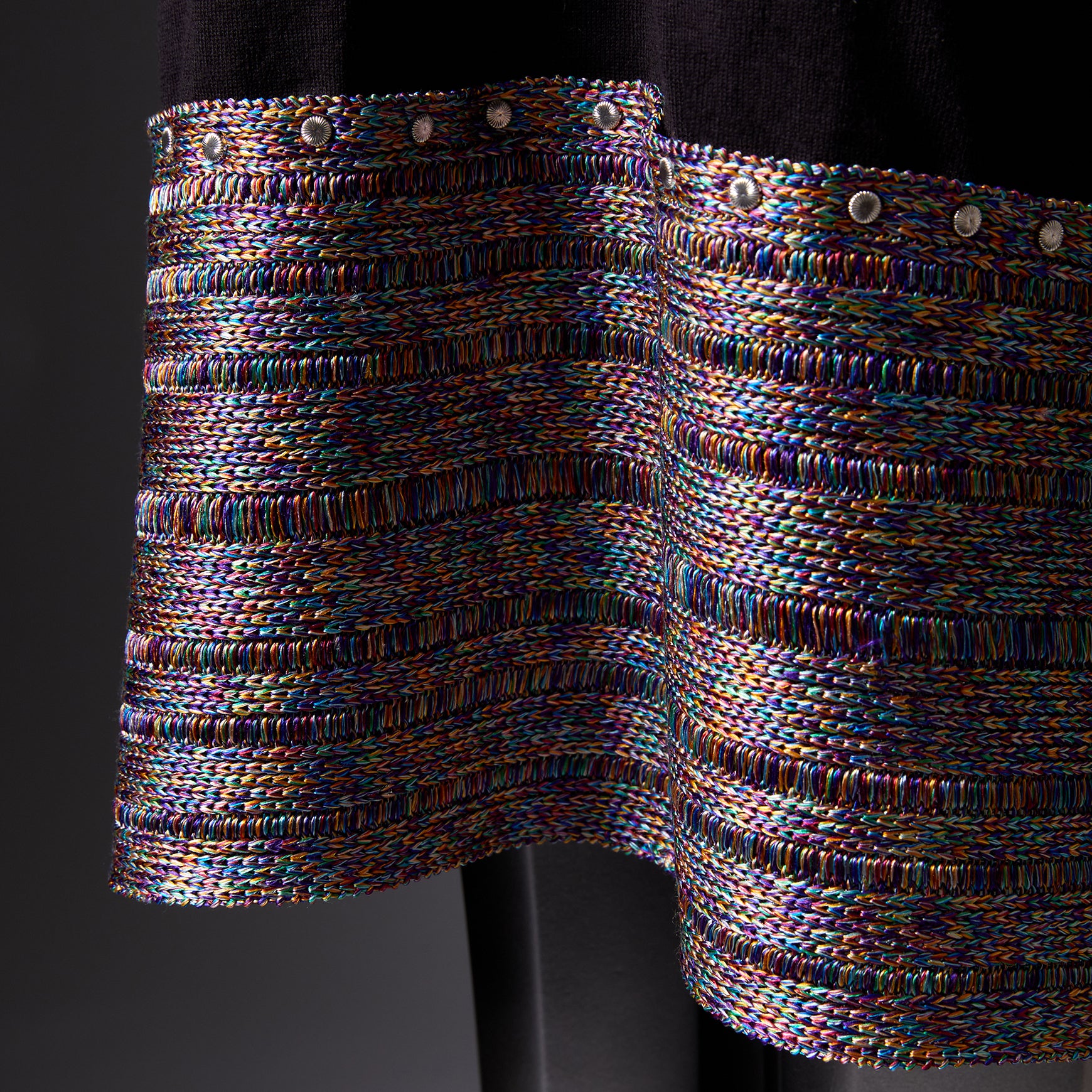 TYPE-1 ATLAS Knit Upcycle Silk Half Sleeves Long (Multi/Black)
