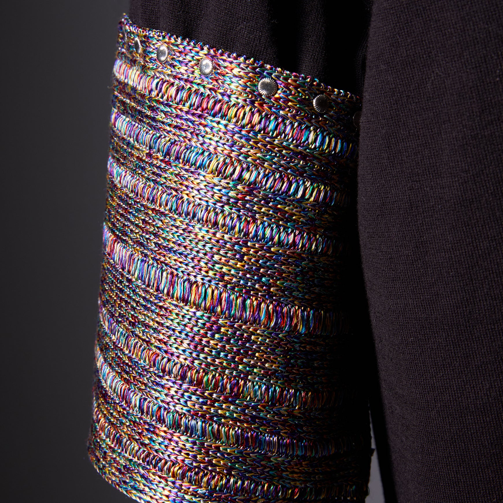 TYPE-1 ATLAS Knit Upcycle Silk Half Sleeves Long (Multi/Black)