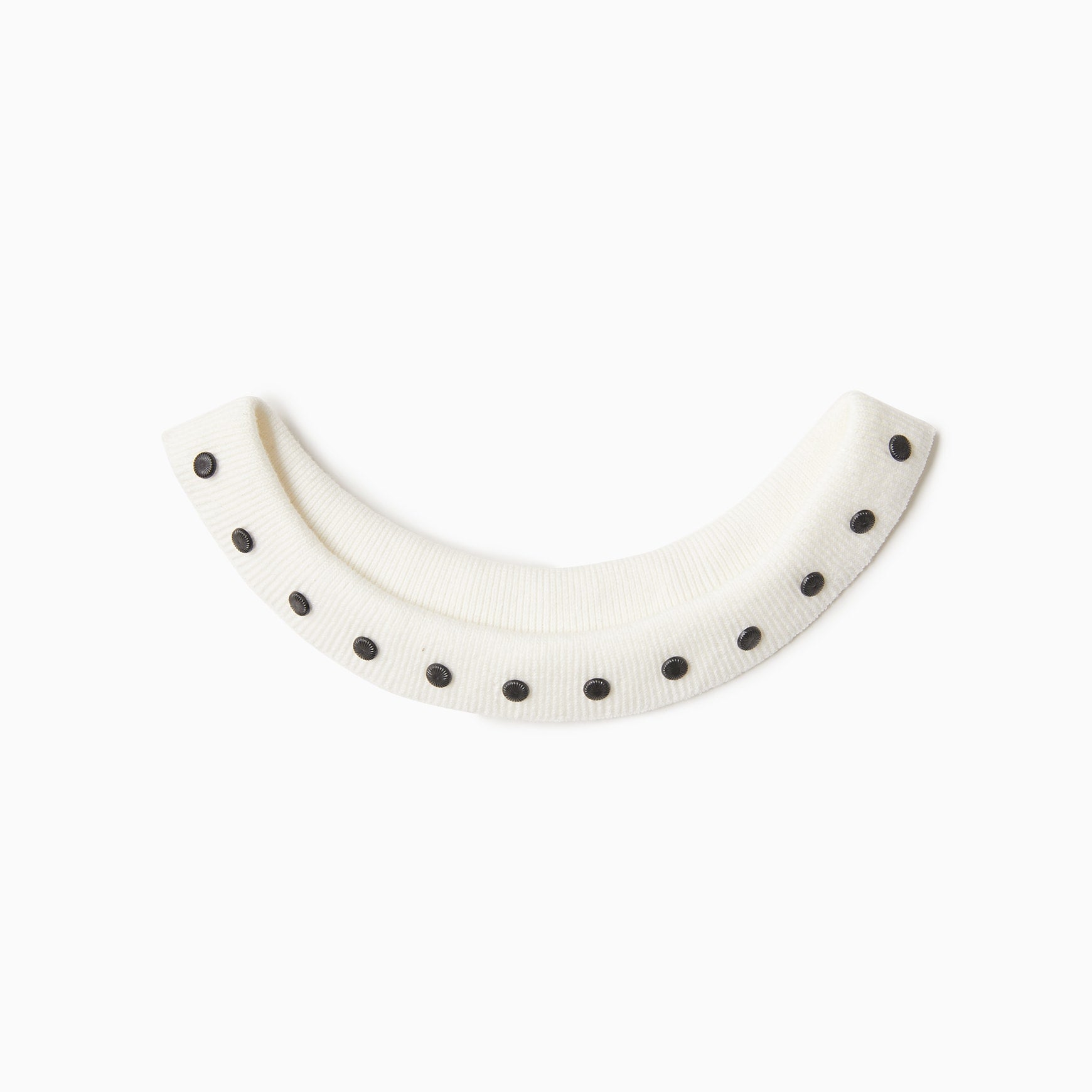 TYPE-1 Knit Organic Cotton Crew Neck Collar Part (White)