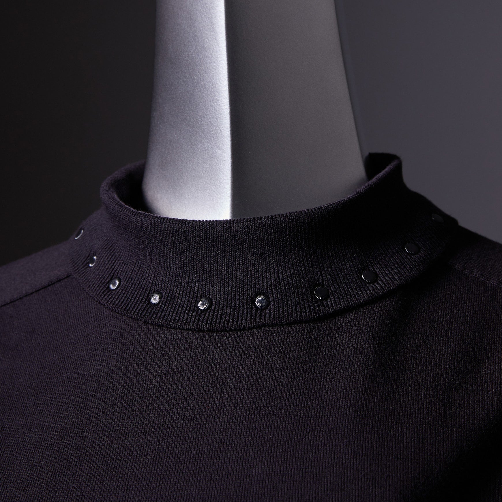 TYPE-1 Knit Organic Cotton High Neck Collar Part (Black)