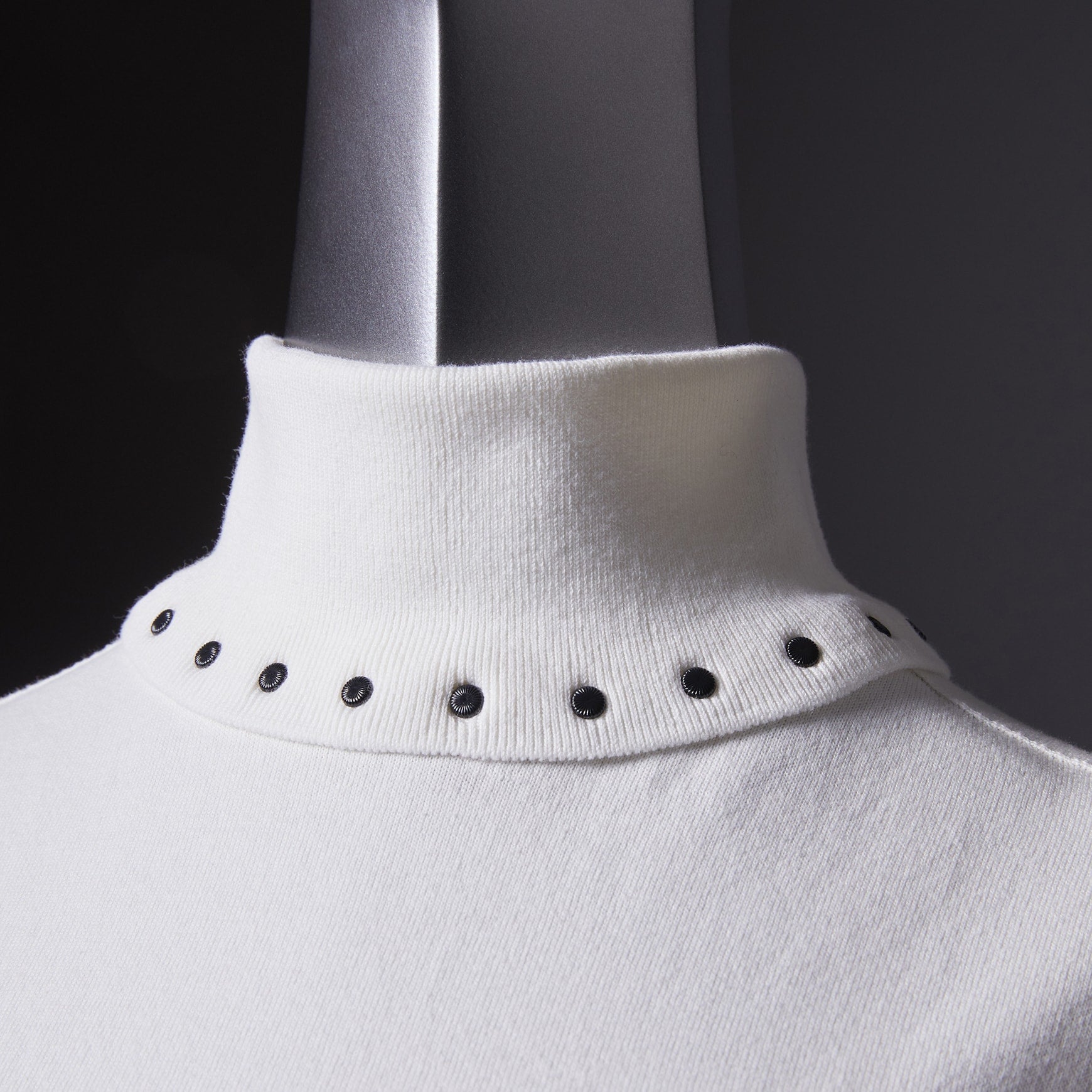 TYPE-1 Knit Organic Cotton Turtle Neck Collar Part (White)