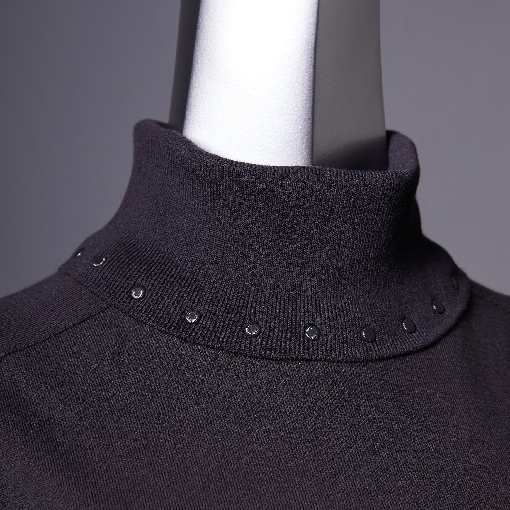 TYPE-1 Knit Organic Cotton Turtle Neck Collar Part (Black)