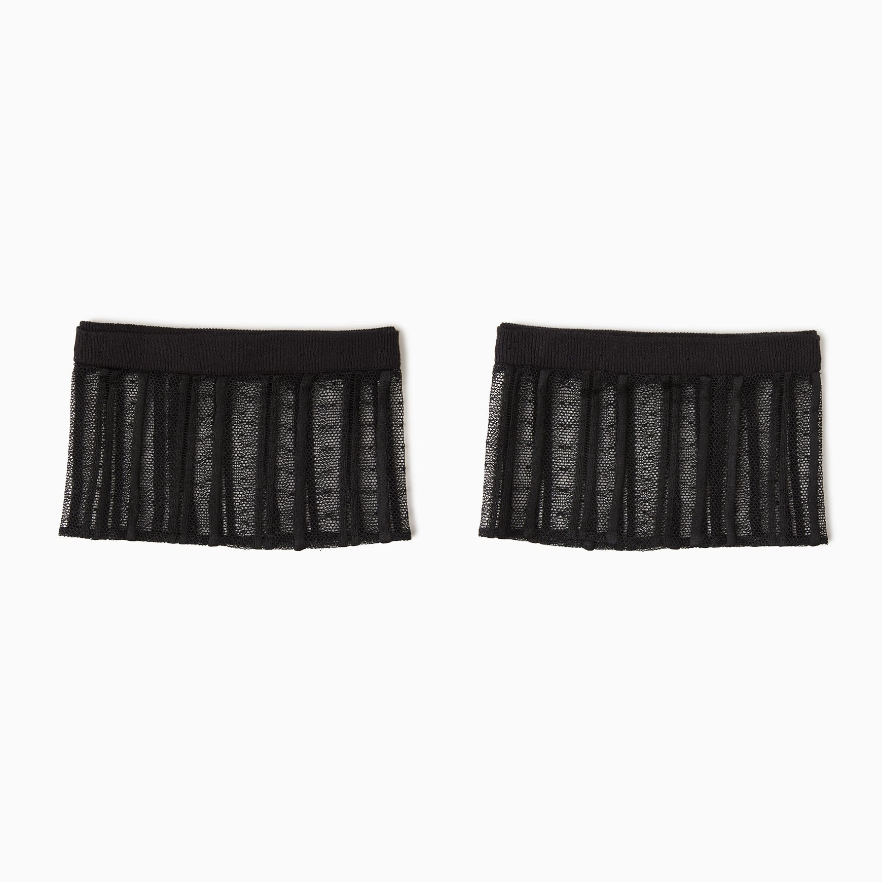 TYPE-1 Knit Half Sleeves French Lace Sleeve Parts Short (Black Stripes)