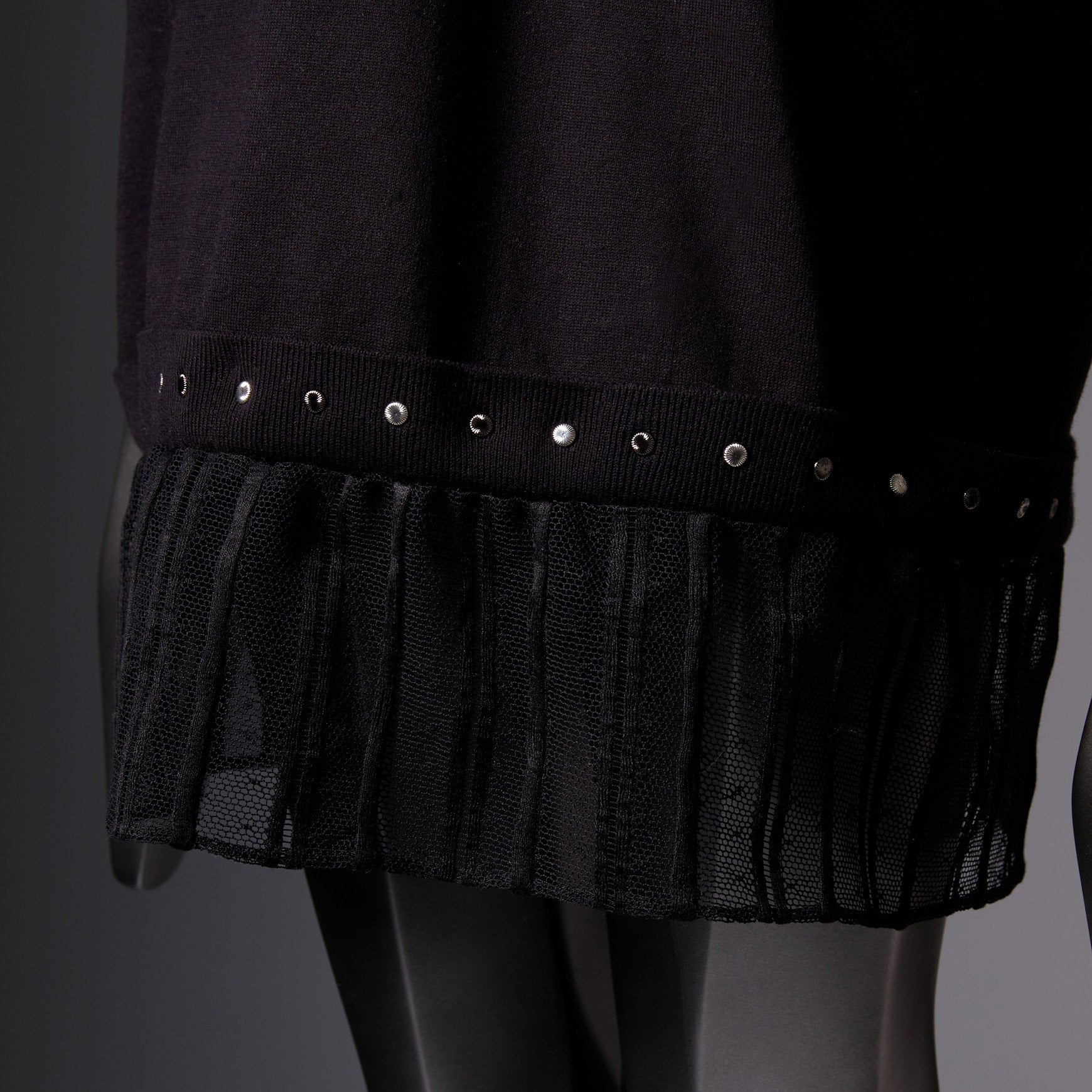 TYPE-1 Knit French Lace Waist Part (Black Stripes)