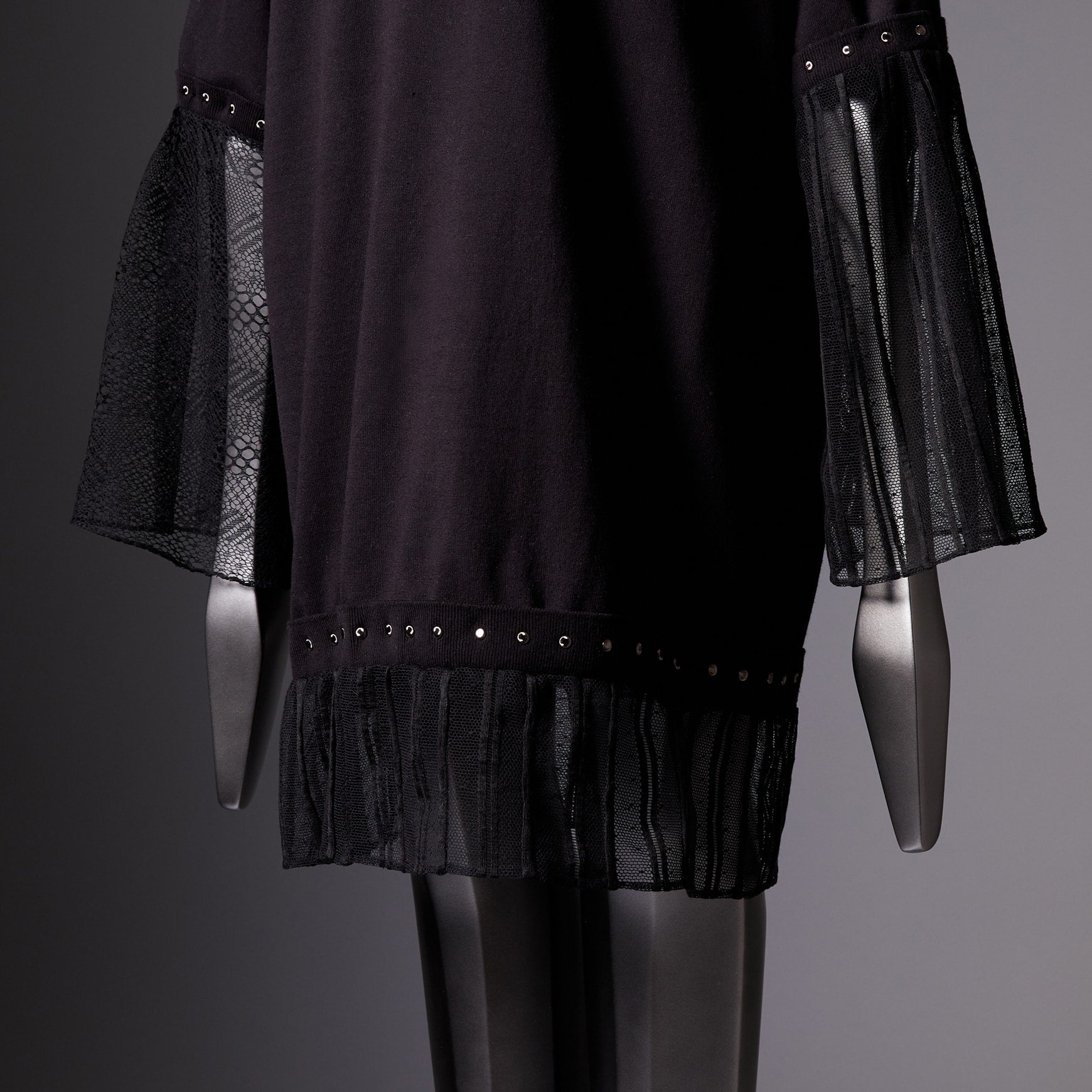TYPE-1 Knit French Lace Waist Part (Black Stripes)