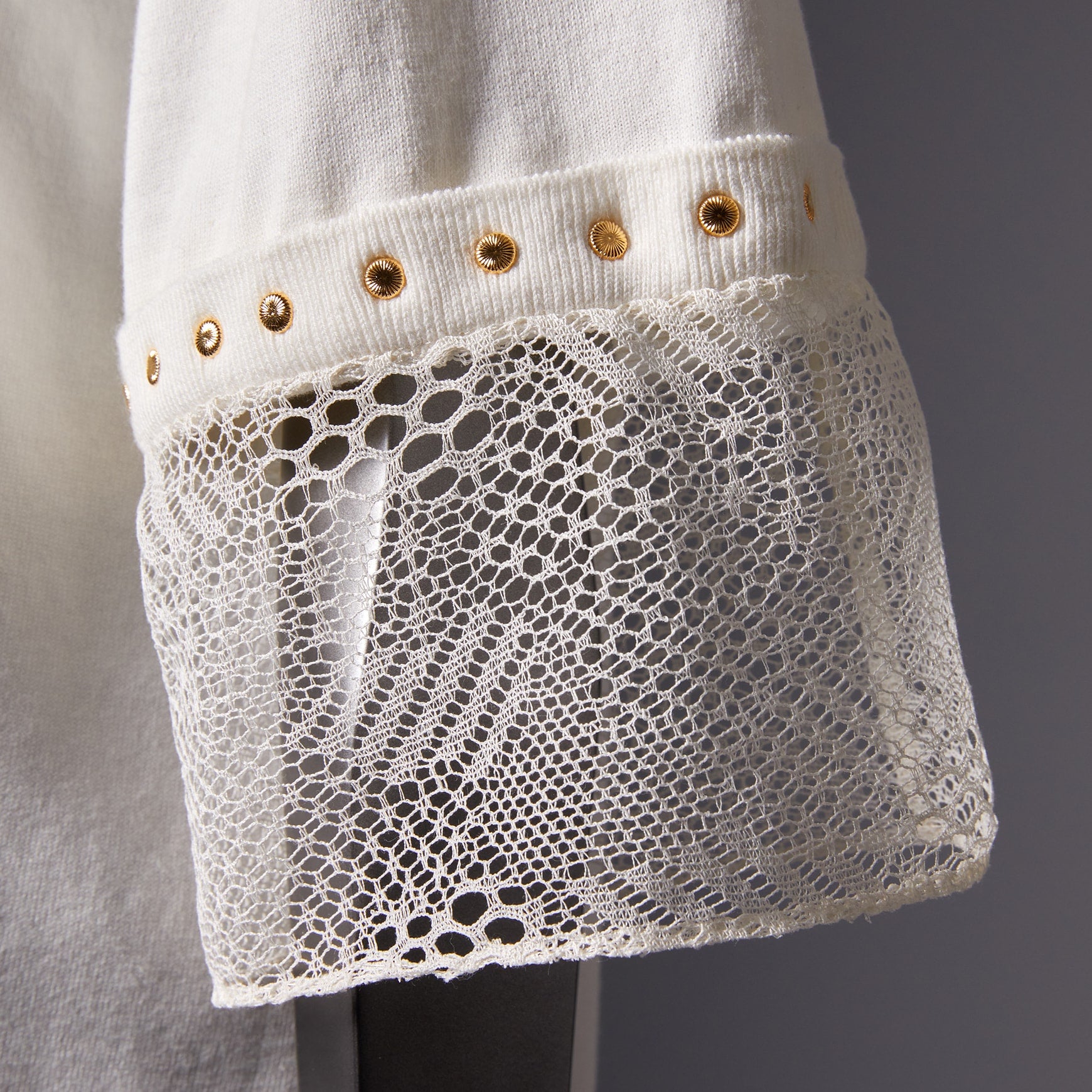 TYPE-1 Knit Half Sleeves French Lace Sleeve Parts Short (White Cells)