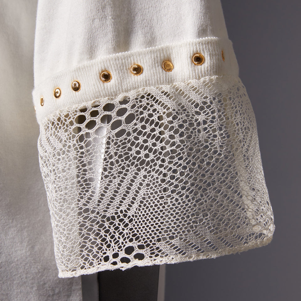 TYPE-1 Knit Half Sleeves French Lace Sleeve Parts Short (White Cells)