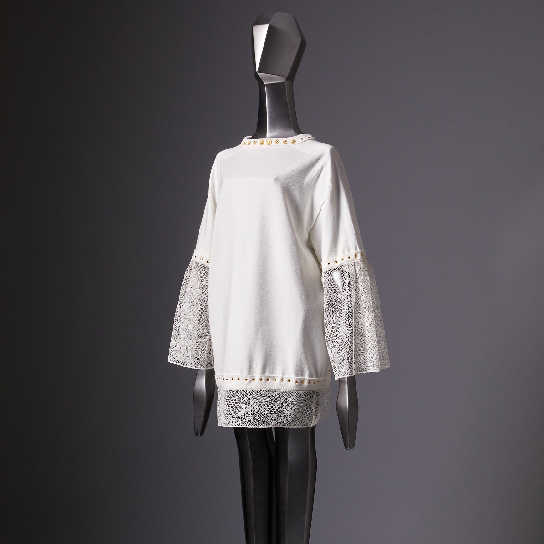 TYPE-1 Knit Half Sleeves French Lace Sleeve Parts Long (White Cells)