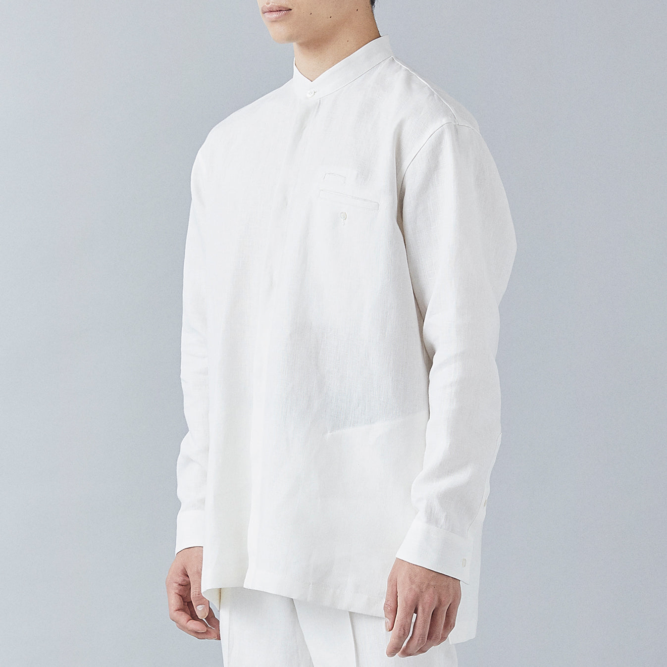 Atelier Mao Collar Shirt (White)