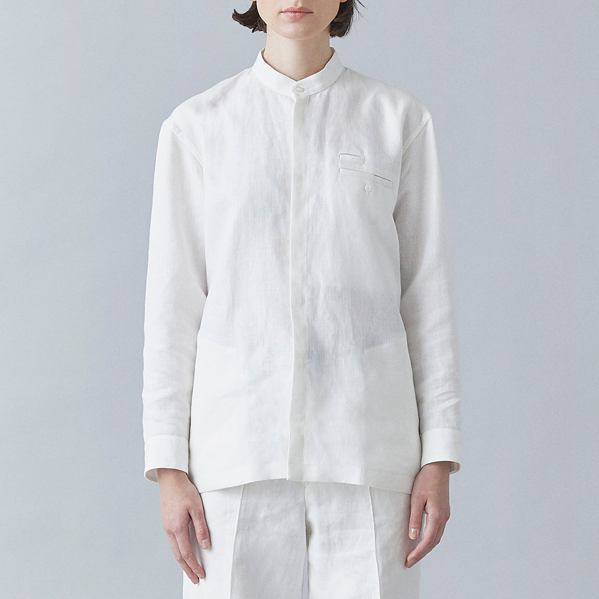 Atelier Mao Collar Shirt (White)