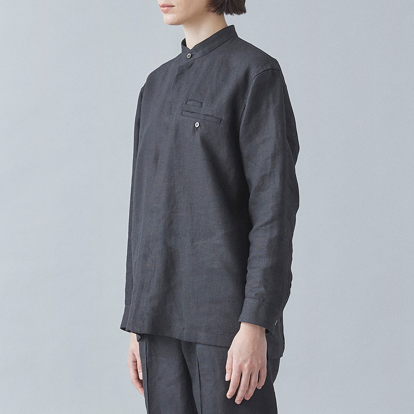 Atelier Mao Collar Shirt (Black)