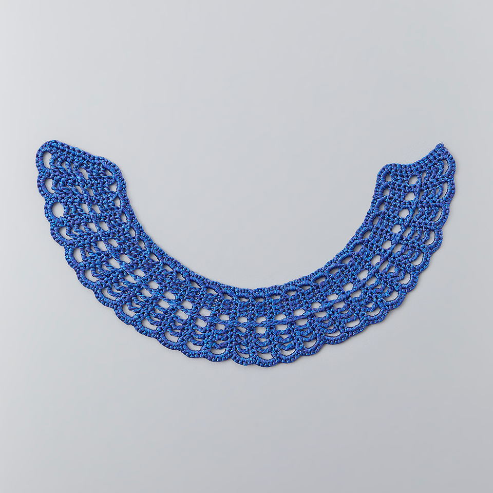 TYPE-1 EVOKE Flat Collar Part Hand Knit (Multi Blue)