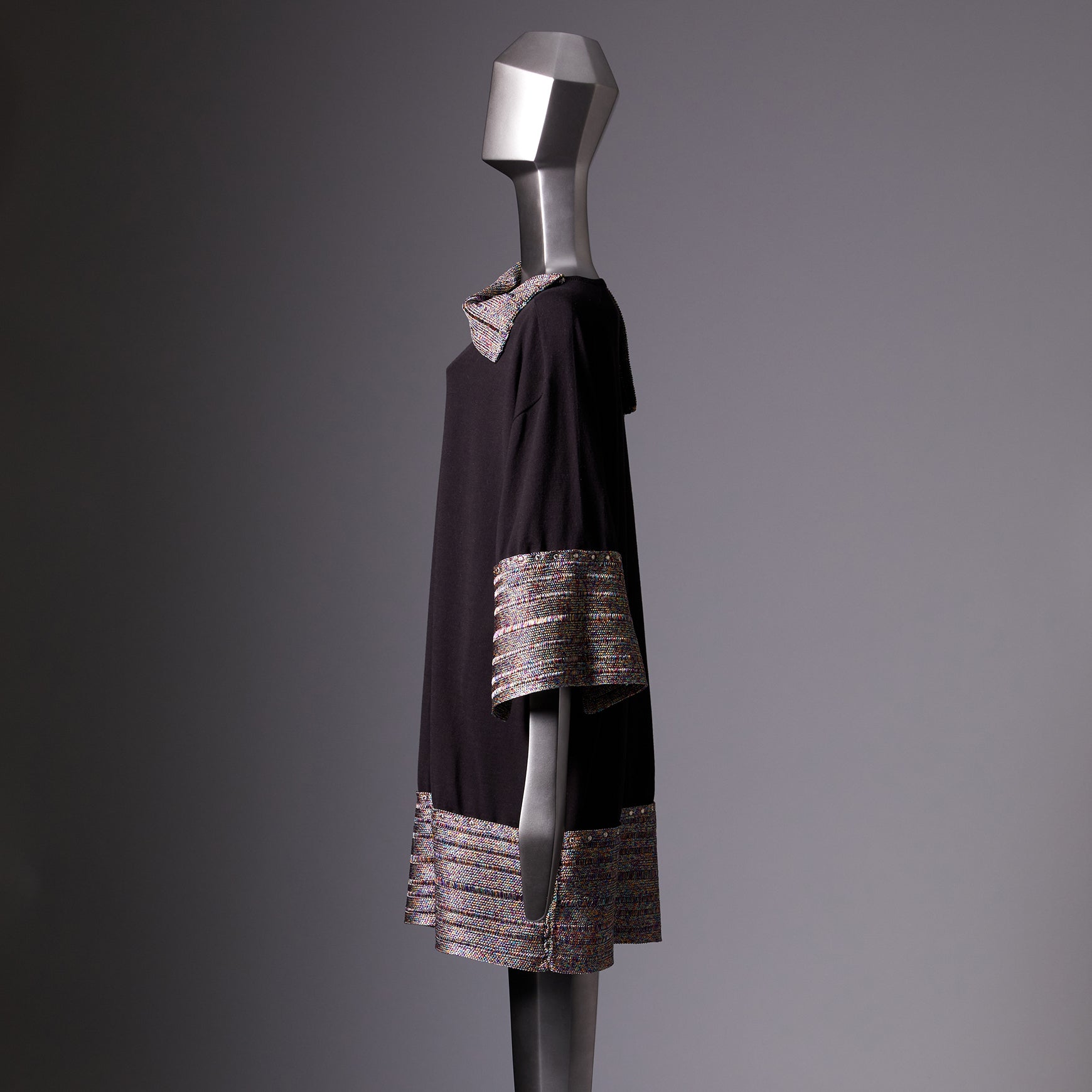 TYPE-1 ATLAS Knit Upcycle Silk Half Sleeves Long (Multi/Black)