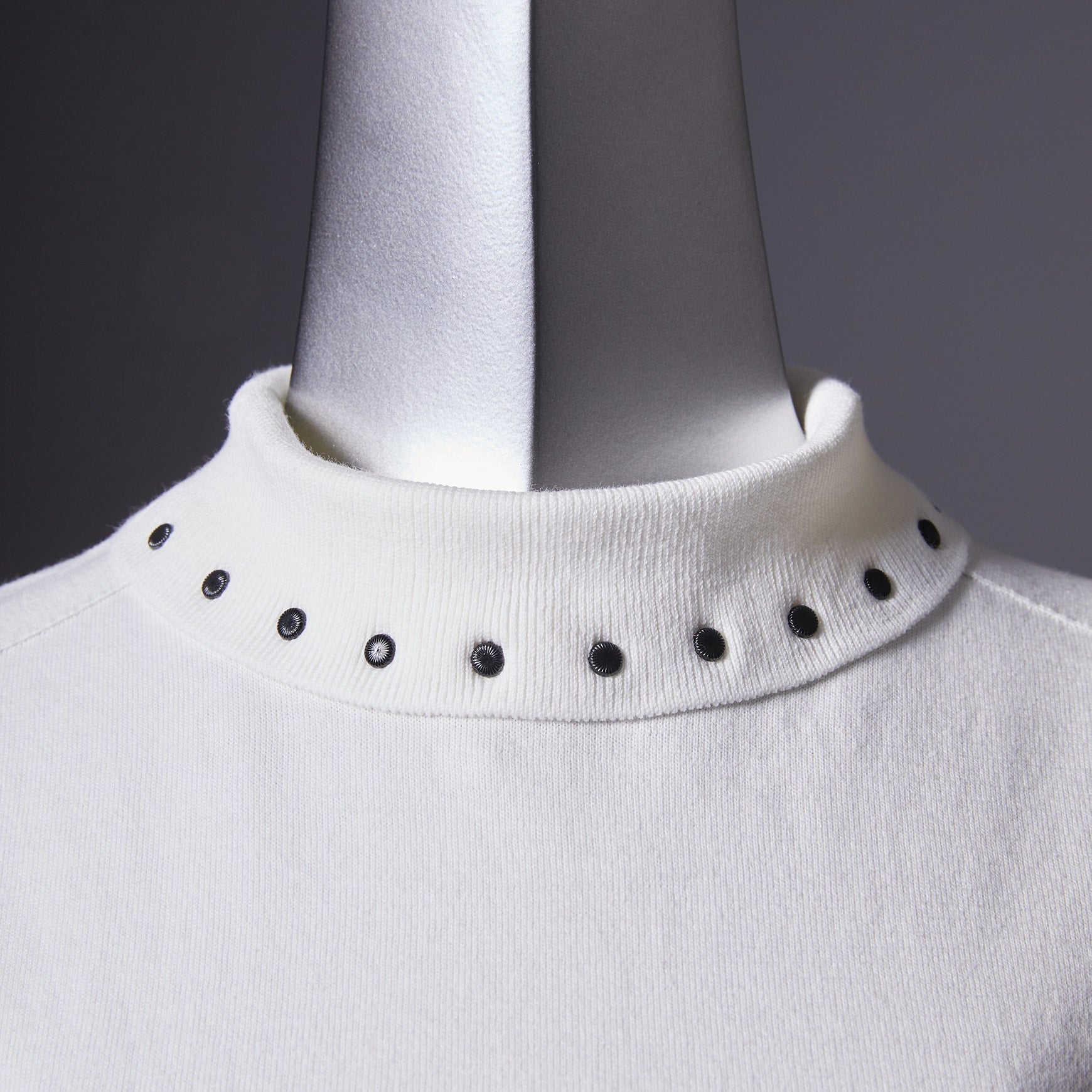 TYPE-1 Knit Organic Cotton High Neck Collar Part (White)