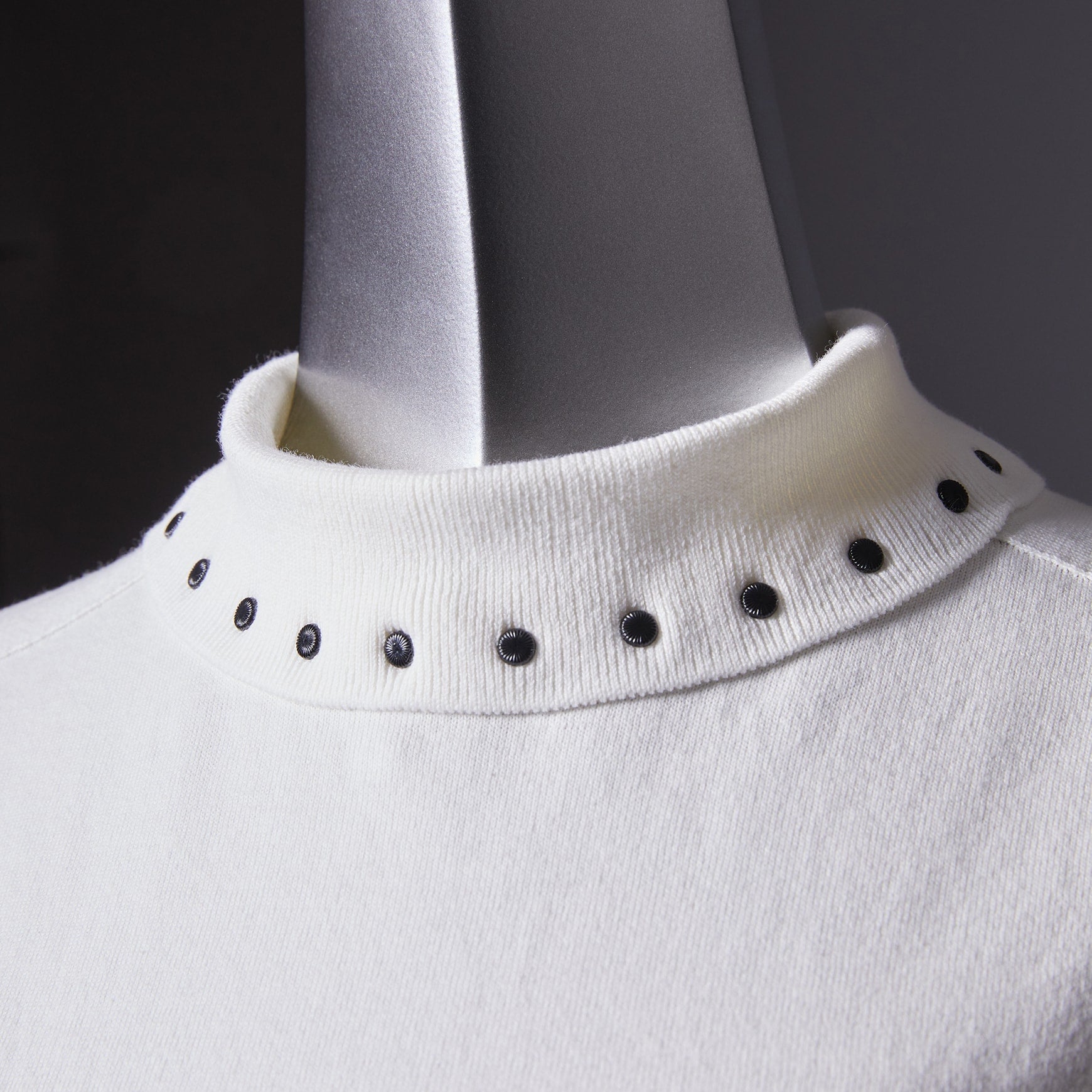 TYPE-1 Knit Organic Cotton High Neck Collar Part (White)