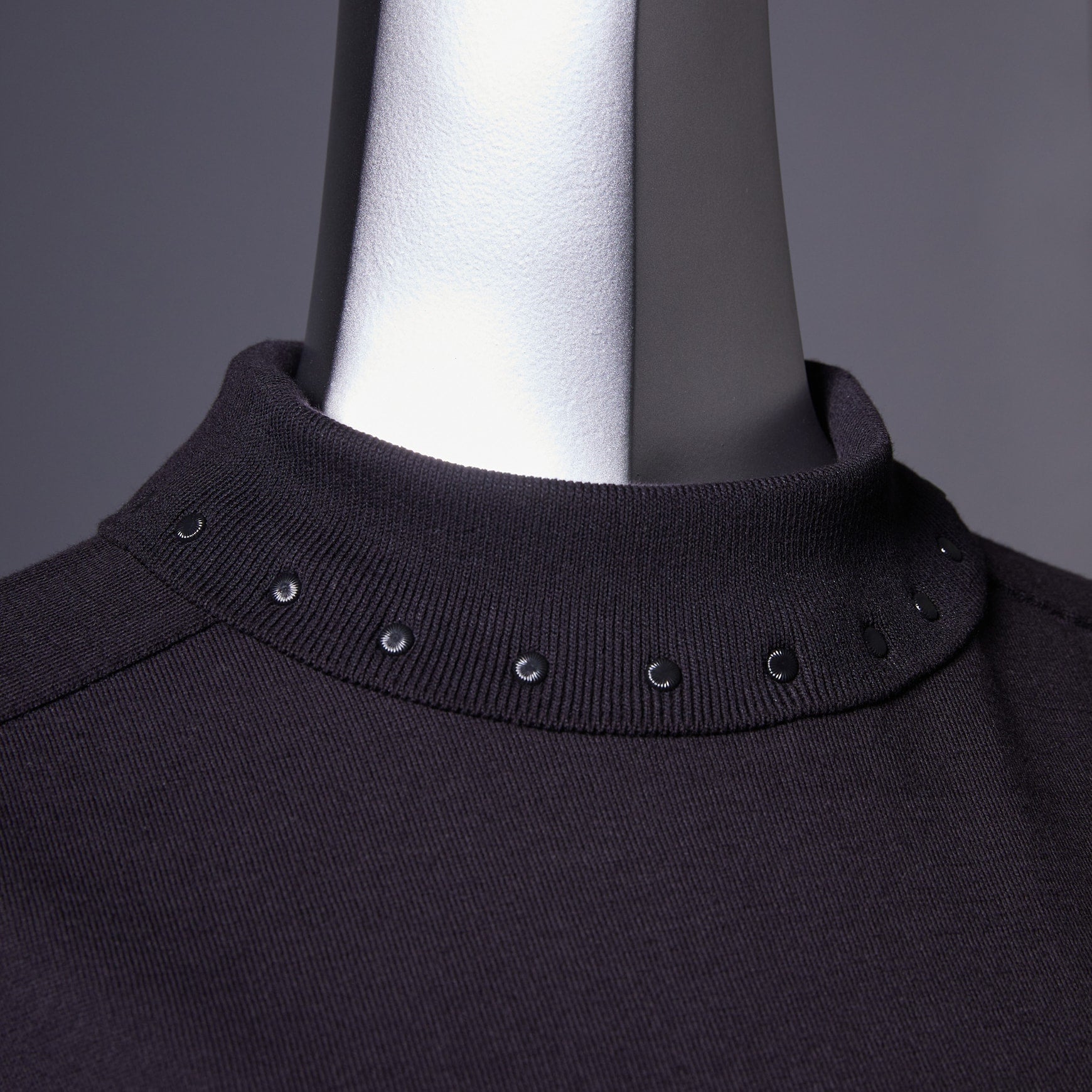 TYPE-1 Knit Organic Cotton High Neck Collar Part (Black)