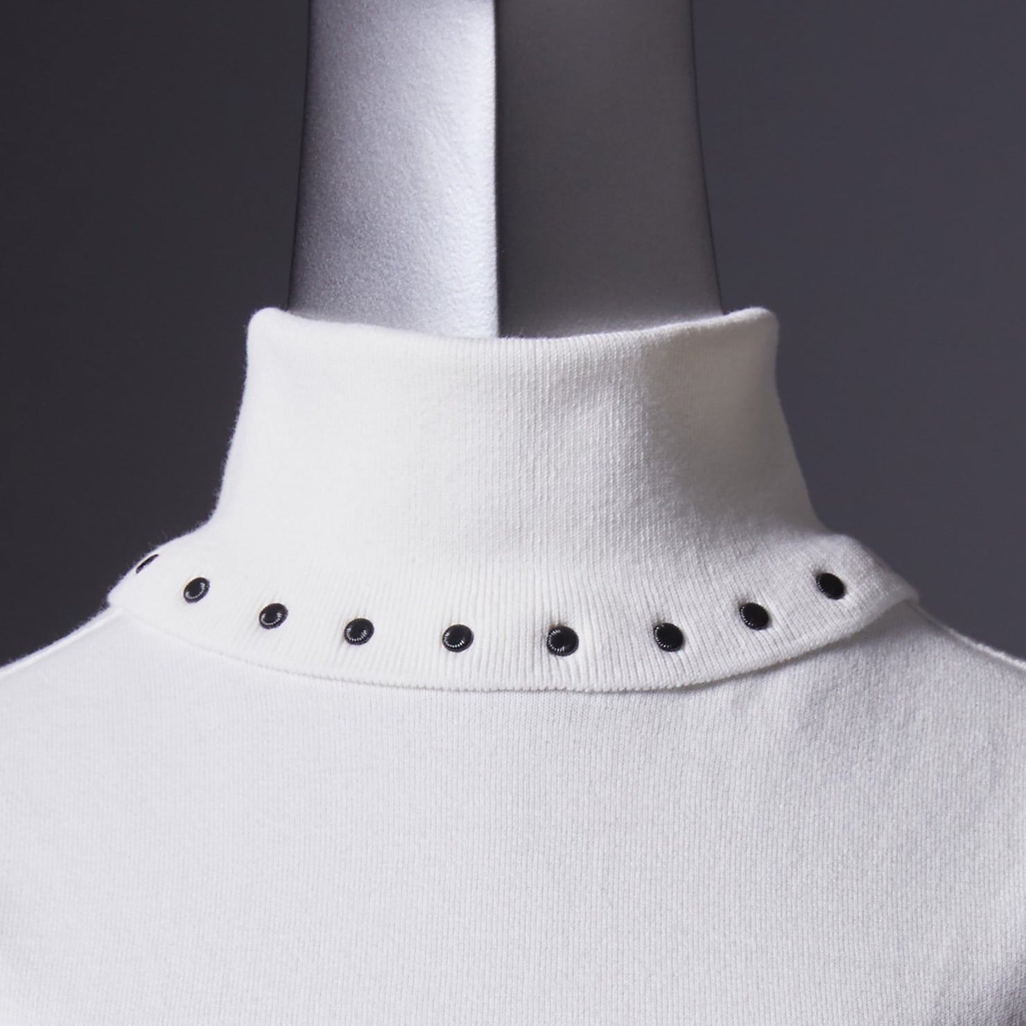 TYPE-1 Knit Organic Cotton Turtle Neck Collar Part (White)